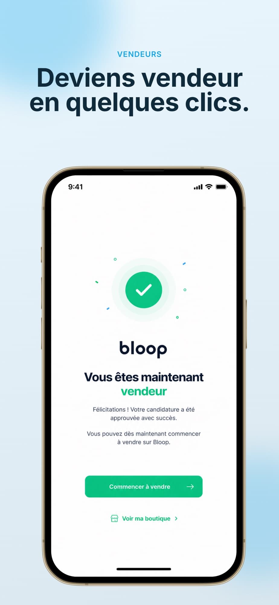Capture officielle de l’application iPhone Bloop CI — écran 3