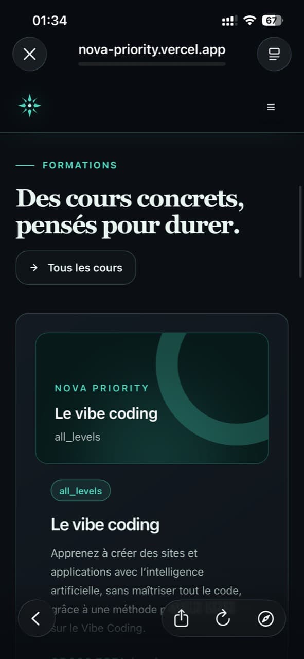 Catalogue de formations NOVA Priority.